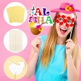 PHOGARY Luau Party Supplies Luau Photo Booth Props kit 60pcs Aloha Tropical Hawaii Tiki Summer Themed Beach and Pool Party Decoration Party Favors and Supplies