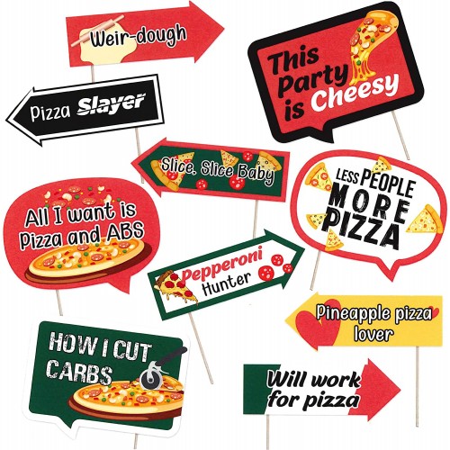 Pizza Party Photo Booth Props Pizza Party Decorations