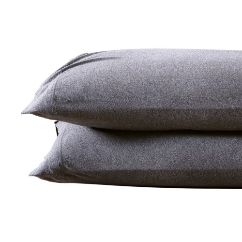 Pillow Cases| Brielle Home 2-Pack TENCEL Modal Jersey Heather Charcoal Standard Modal Pillow Case - CG80659