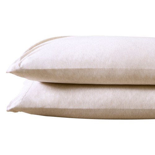 Pillow Cases| Brielle Home 2-Pack TENCEL Modal Jersey Heather Oatmeal Standard Modal Pillow Case - GE34359