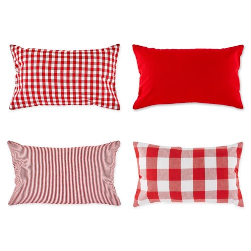 Pillow Cases| DII 4-Pack Red and White Standard Cotton Pillow Case - AB96204
