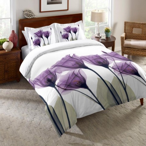 Pillow Cases| Laural Home Lavender Hope Multi-color/Cotton Standard Cotton Pillow Case - GO60920