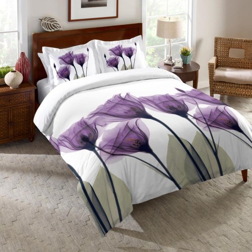 Pillow Cases| Laural Home Lavender Hope Multi-color/Cotton Standard Cotton Pillow Case - GO60920