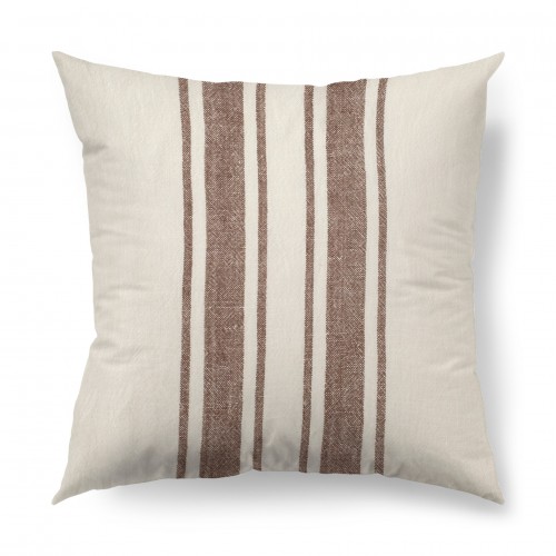 Pillow Cases| Mercana Phebe 22 x 22 White with Brown Stripes Decorative Pillow Cover - TF00538