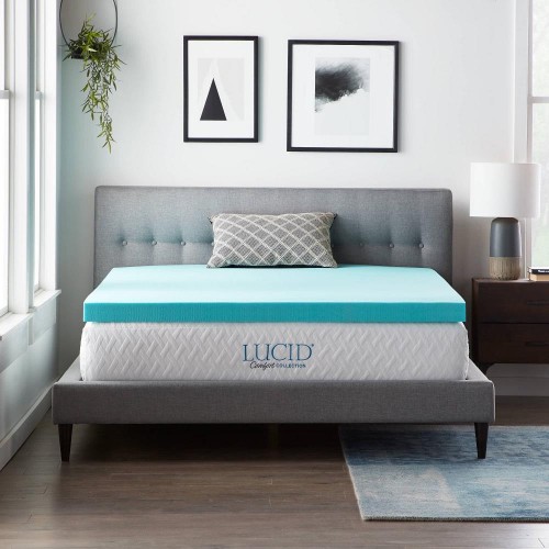 Mattress Covers & Toppers| LUCID Comfort Collection Gel 3-in D Memory Foam King Mattress Topper - ND43998