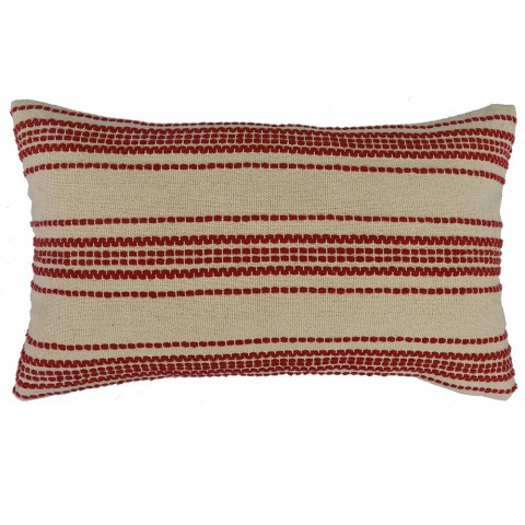 Throw Pillows| allen + roth 12-in x 20-in Red Cotton Woven Oblong Indoor Decorative Pillow - XG54966