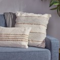 Throw Pillows| allen + roth Bodhi 20-in x 20-in Gray Faux Linen Indoor Decorative Pillow - XB43185