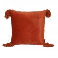 Throw Pillows| allen + roth Chenille 18-in x 18-in Rust 100% Polyester Indoor Decorative Pillow - ET04493