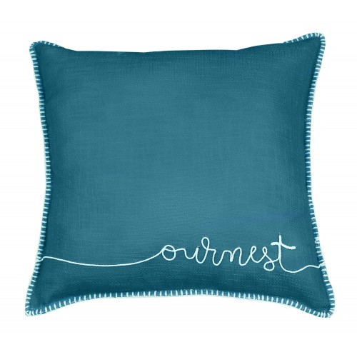 Throw Pillows| allen + roth Elle 18-in x 18-in Larkspur Faux Linen Indoor Decorative Pillow - MB73226