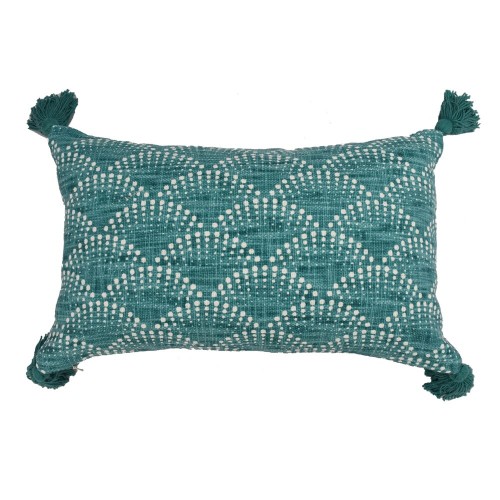 Throw Pillows| allen + roth Model VO-SU-20-05—Shelley 20-in x 12-in Teal Cotton Indoor Decorative Pillow - SC75966
