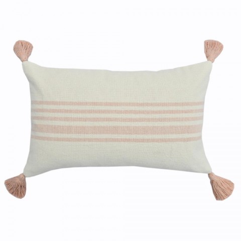 Throw Pillows| allen + roth Stripe pillow blush 12-in x 20-in Pink Cotton Woven Oblong Indoor Decorative Pillow - ZL42100