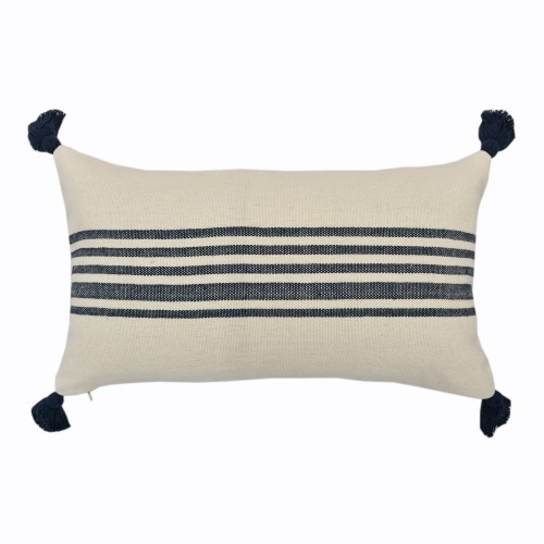 Throw Pillows| allen + roth Stripe pillow navy 12-in x 20-in Blue Cotton Woven Oblong Indoor Decorative Pillow - YN12988