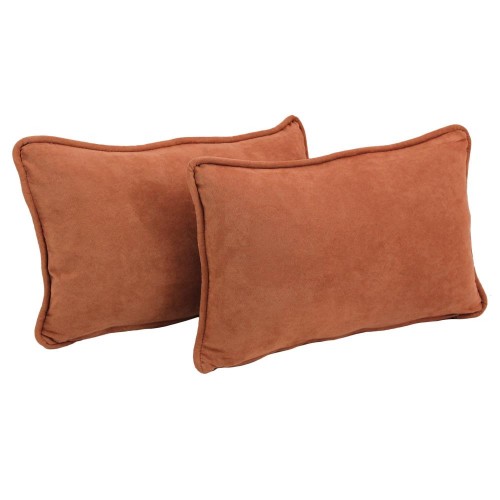 Throw Pillows| Blazing Needles 2-Piece 20-in x 12-in Spice Microsuede Fabric (100-percent Polyester) Indoor Decorative Pillow - UO44212