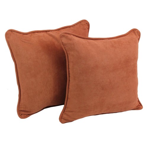 Throw Pillows| Blazing Needles 4-Piece 18-in x 18-in Spice Microsuede Fabric (100-percent Polyester) Indoor Decorative Pillow - FW08698
