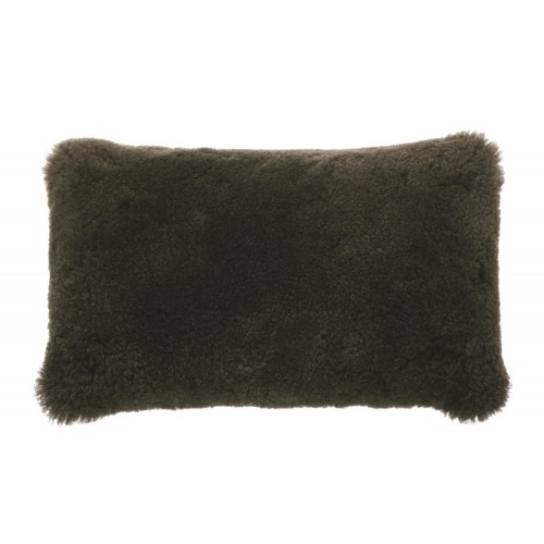 Throw Pillows| Creative Co-Op 20-in x 12-in Charcoal New Zealand Lamb Fur Indoor Decorative Pillow - KJ63236
