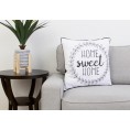 Throw Pillows| Decor Therapy Thro by Marlo Lorenz 20-in x 20-in Bright White Black Cotton Canvas Indoor Decorative Pillow - QZ58908