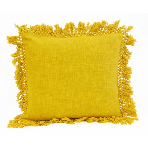 Throw Pillows| Decor Therapy Thro by Marlo Lorenz 20-in x 20-in Lemon Curry Woven Cotton Round Indoor Decorative Pillow - JC36200