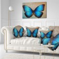 Throw Pillows| Designart 12-in x 20-in Blue Polyester Indoor Decorative Pillow - AV30236