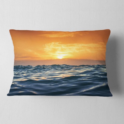 Throw Pillows| Designart 12-in x 20-in Blue Polyester Indoor Decorative Pillow - BD69126