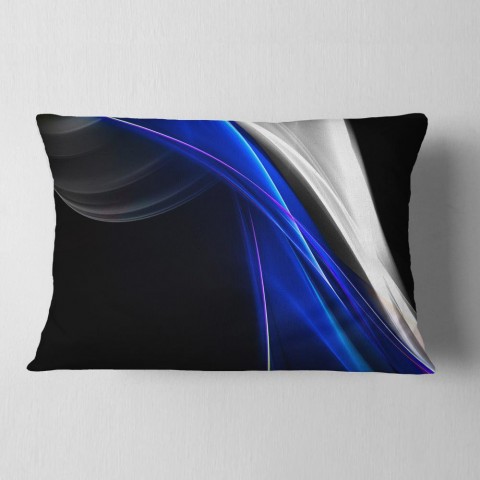 Throw Pillows| Designart 12-in x 20-in Blue Polyester Indoor Decorative Pillow - TK53728