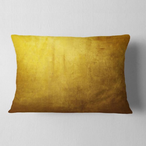 Throw Pillows| Designart 12-in x 20-in Gold Polyester Indoor Decorative Pillow - GA16736