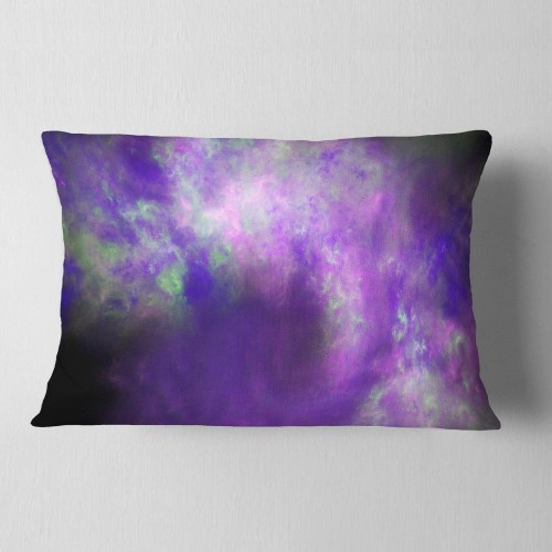 Throw Pillows| Designart 12-in x 20-in Purple Polyester Indoor Decorative Pillow - BD80401