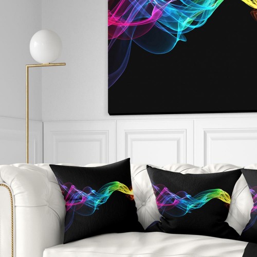 Throw Pillows| Designart 18-in x 18-in Black Polyester Indoor Decorative Pillow - YF43783