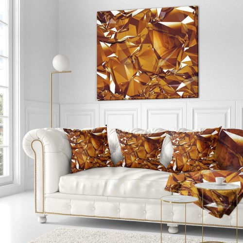 Throw Pillows| Designart 18-in x 18-in Gold Polyester Indoor Decorative Pillow - KZ31846