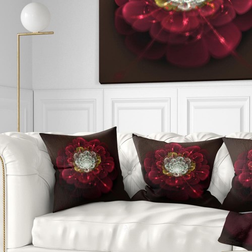 Throw Pillows| Designart 18-in x 18-in Red Polyester Indoor Decorative Pillow - LK61988