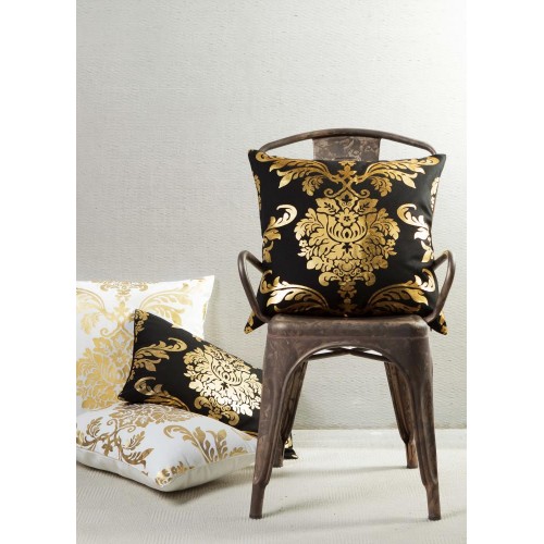Throw Pillows| Duck River Textile Oliver-Kensie 20-in x 20-in Black-gold Cottonblend Indoor Decorative Pillow - MN20956