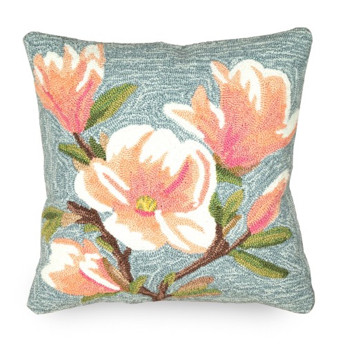 Throw Pillows| Liora Manne Frontporch 18-in x 18-in Chambray Magnolia Indoor Decorative Pillow - OR81299