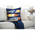 Throw Pillows| Liora Manne Frontporch 18-in x 18-in Navy Paddles Indoor Decorative Pillow - FT31145