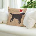 Throw Pillows| Liora Manne Frontporch 18-in x 18-in Neutral Christmas Dog Indoor Decorative Pillow - NT50460