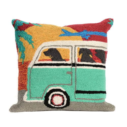 Throw Pillows| Liora Manne Frontporch 18-in x 18-in Sunset Beach Trip Indoor Decorative Pillow - RX74360