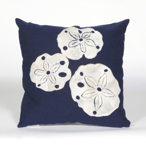 Throw Pillows| Liora Manne Visions I 20-in x 20-in Navy Sand Dollar Indoor Decorative Pillow - JD11116