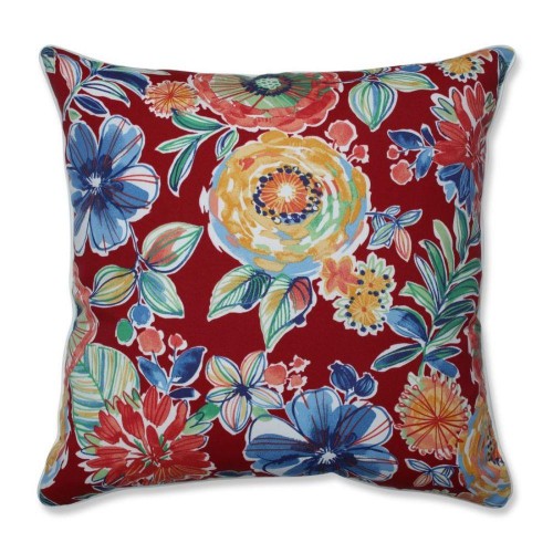 Throw Pillows| Pillow Perfect Colsen Berry 24-1/2-in x 24-1/2-in Red Polyester Indoor Decorative Pillow - YI02711