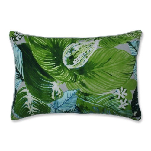 Throw Pillows| Pillow Perfect Lush Leaf Jungle 2-Piece 16-1/2-in x 24-1/2-in Green Cotton Indoor Decorative Pillow - FZ29015