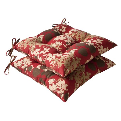 Throw Pillows| Pillow Perfect Montifleuri Sangria 2-Piece 18-1/2-in x 19-in Brown, Red Polyester Indoor Decorative Pillow - XM69373