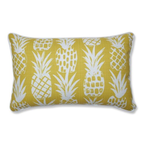 Throw Pillows| Pillow Perfect Pineapple 2-Piece 11-1/2-in x 18-1/2-in Yellow Cotton Indoor Decorative Pillow - YU53615
