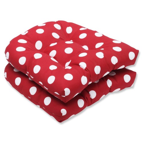 Throw Pillows| Pillow Perfect Polka Dot Red 2-Piece 19-in x 19-in Red, White Polyester Indoor Decorative Pillow - XI01441