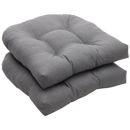 Throw Pillows| Pillow Perfect Rave Graphite 2-Piece 19-in x 19-in Solid 100% T-spun Polyester Indoor Decorative Pillow - ZA78343