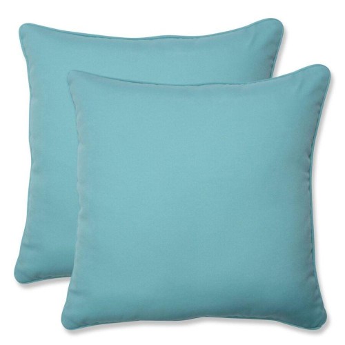 Throw Pillows| Pillow Perfect Sunburst Pool 2-Piece 18-1/2-in x 18-1/2-in Blue Cotton Indoor Decorative Pillow - CA12348