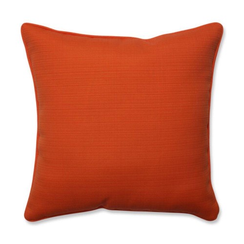 Throw Pillows| Pillow Perfect Sundeck Orange 2-Piece 16-1/2-in x 16-1/2-in Orange Cotton Indoor Decorative Pillow - GO42099