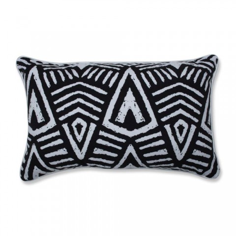 Throw Pillows| Pillow Perfect Tribal Dimensions Black 2-Piece 11-1/2-in x 18-1/2-in Black Cotton Indoor Decorative Pillow - BZ44006