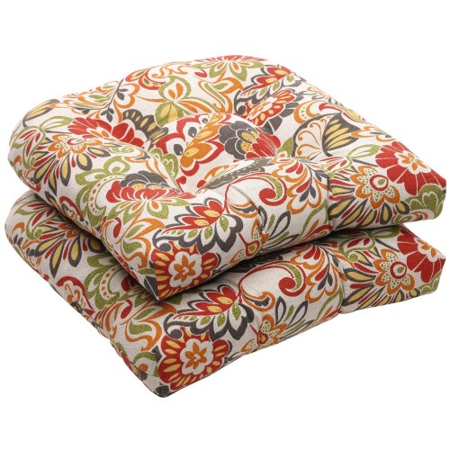 Throw Pillows| Pillow Perfect Zoe Citrus 2-Piece 19-in x 19-in Floral 100% T-spun Polyester Indoor Decorative Pillow - TT22684