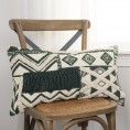 Throw Pillows| Rizzy Home Poly filled pillow 14-in x 26-in Ivory/Green 100% Textured Cotton Indoor Decorative Pillow - QK14706