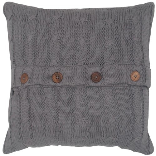 Throw Pillows| Rizzy Home Poly filled pillow 18-in x 18-in Gray 100% Cotton Indoor Decorative Pillow - HN04941