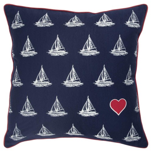 Throw Pillows| Rizzy Home Poly Filled Pillow 20-in x 20-in Navy 100% Cotton Duck Indoor Decorative Pillow - IX63282