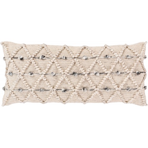 Throw Pillows| Surya Anders 14-in x 32-in Khaki 50% Cotton, 50% Polyester Oblong Indoor Decorative Pillow - ZV44360