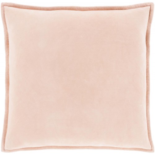 Throw Pillows| Surya Cotton Velvet 18-in x 18-in Peach 100% Cotton Indoor Decorative Pillow - CL85595